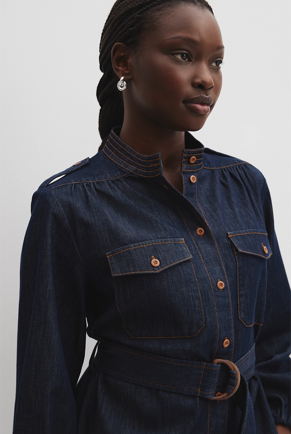 country road denim shirt dress Wrangler Western Denim Shirt Dress
