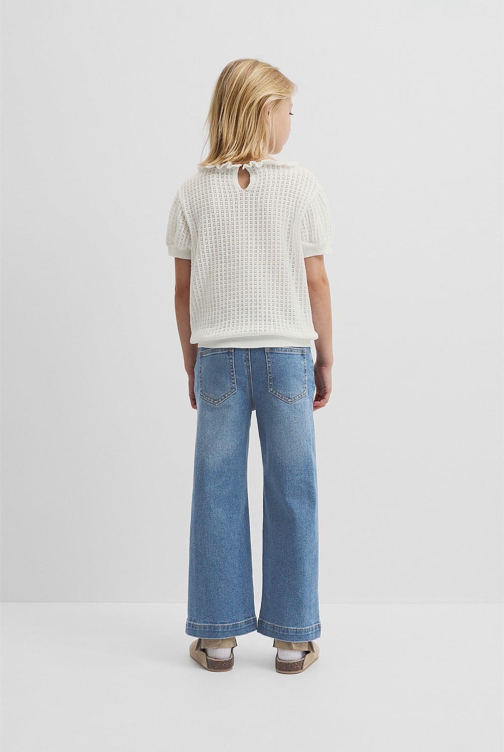 Marshmallow Frill Neck Knit Top - Knitwear | Country Road