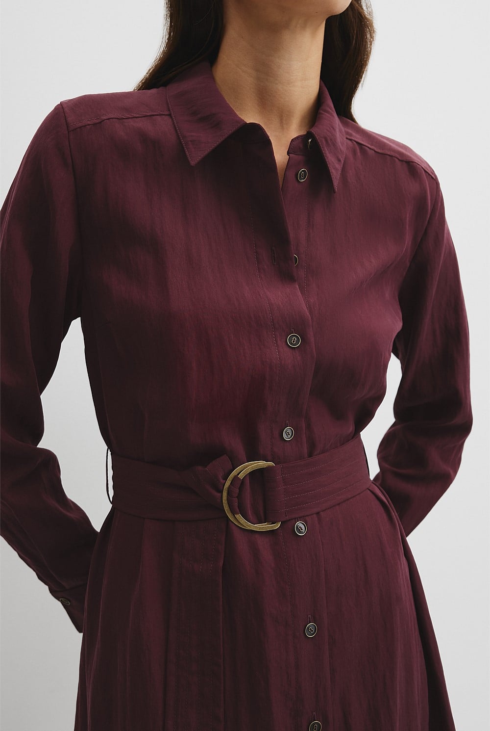 Mulberry Belted Midi Shirt Dress - Work | Country Road