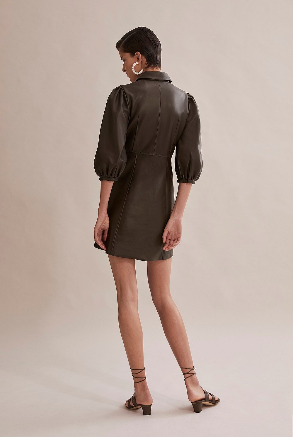 country road leather dress Bitter Chocolate Leather Dress - Dresses