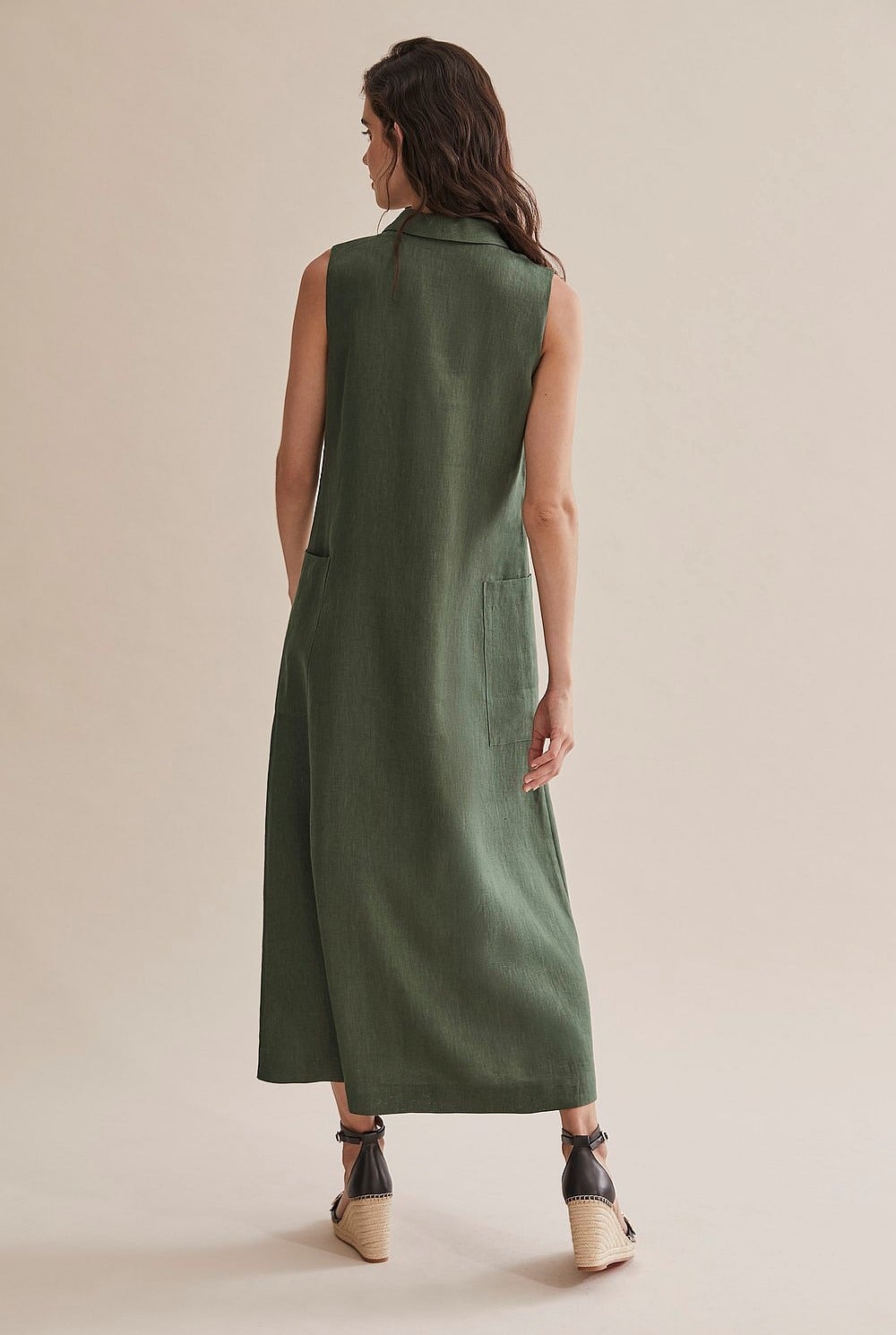 country road green linen dress Country Road Dress Lime Green Linen Blend Coastal Chic Dopamine Size 10