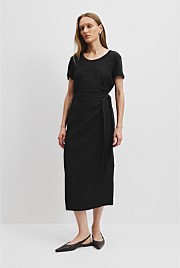 Black Organically Grown Linen Wrap Midi Skirt Skirts Country Road