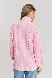 Teen Cable Half Zip Knit - Knitwear