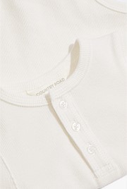 White Cotton Rib Bodysuit