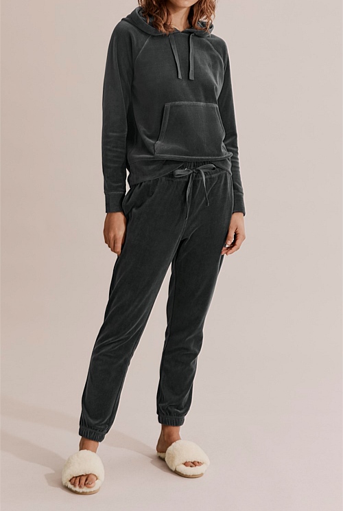 Charcoal Velour Pyjama Pant Sleepwear Country Road