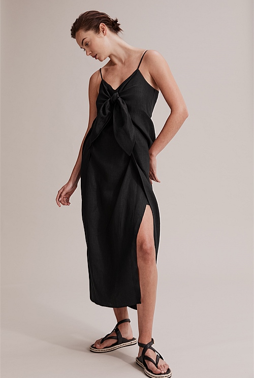 Country road 2024 black linen dress