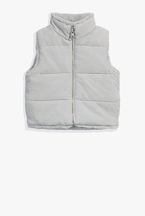 Grey fur gilet on sale zara