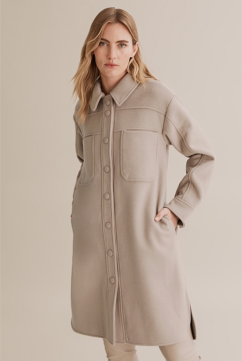 Dove Wool Felt Shirt Dress Dresses Country Road