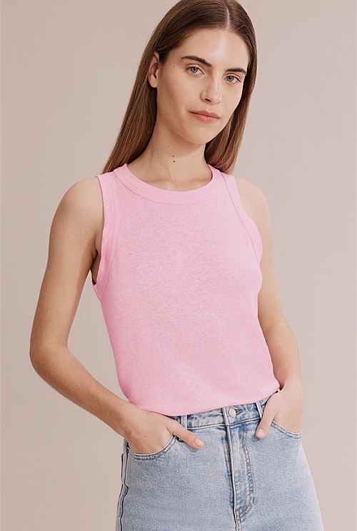 country road linen singlet