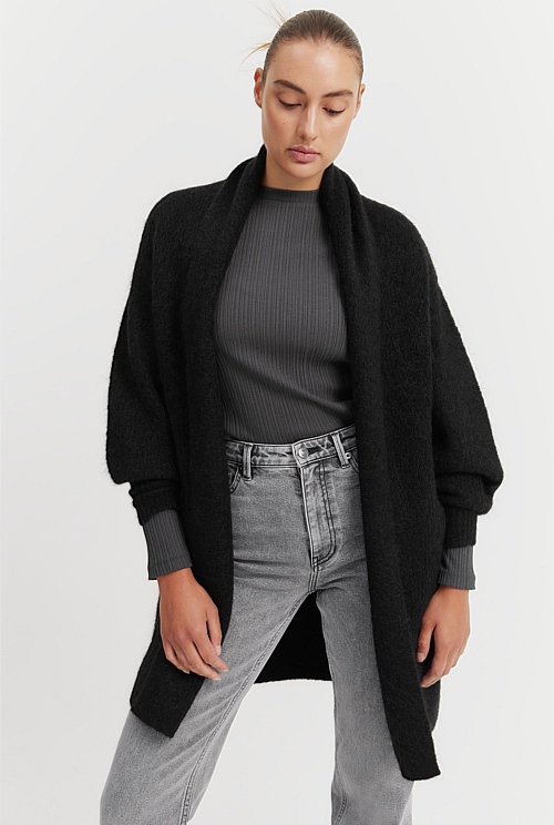 Black Brushed Cardigan Knitwear Country Road