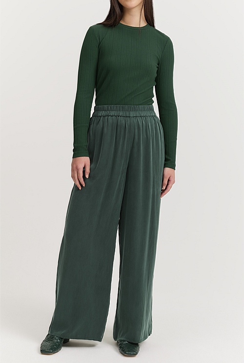 Bela Cupro Wide Leg Pants