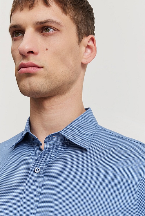 Regular Fit Micro Gingham Shirt