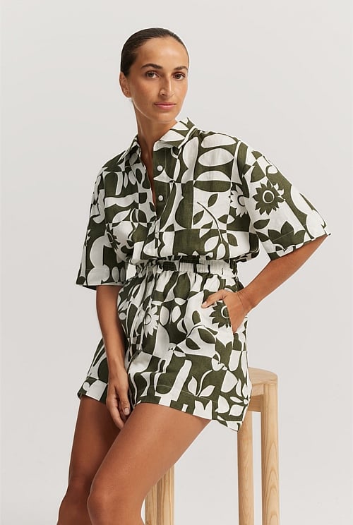 Country road tropical outlet print dress