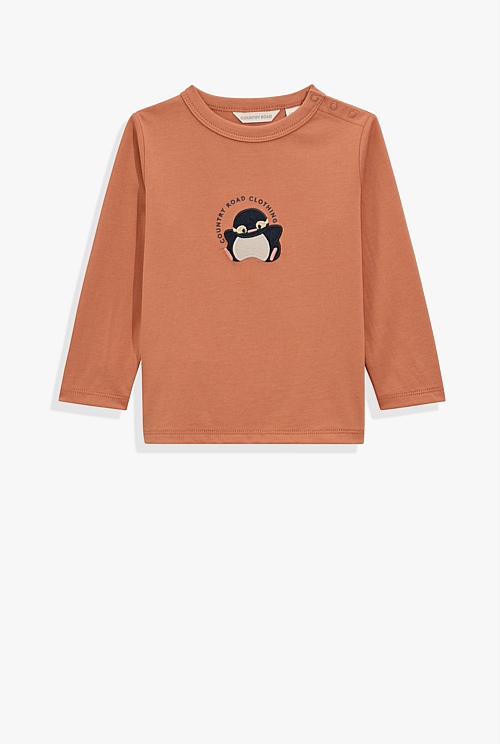 burnt orange long sleeve t shirt