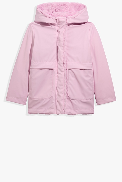 Fur lined rain coat store