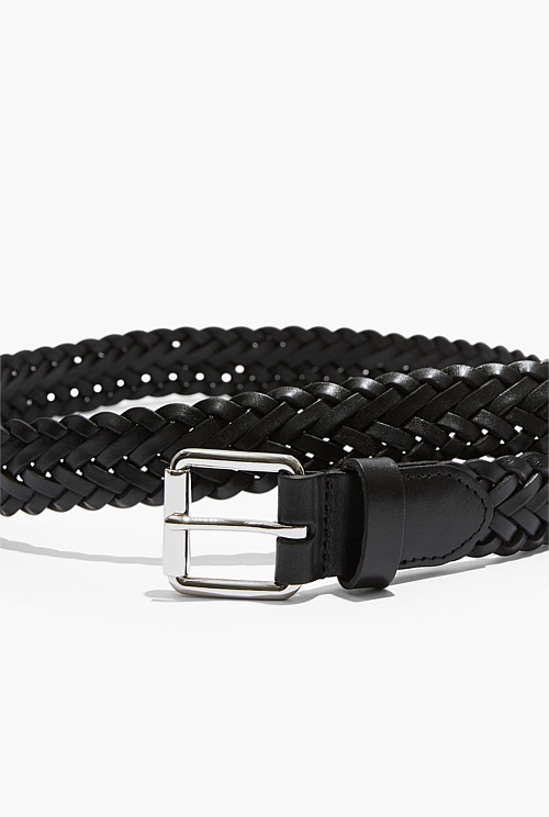 Black Plaited Belt Belts Country Road
