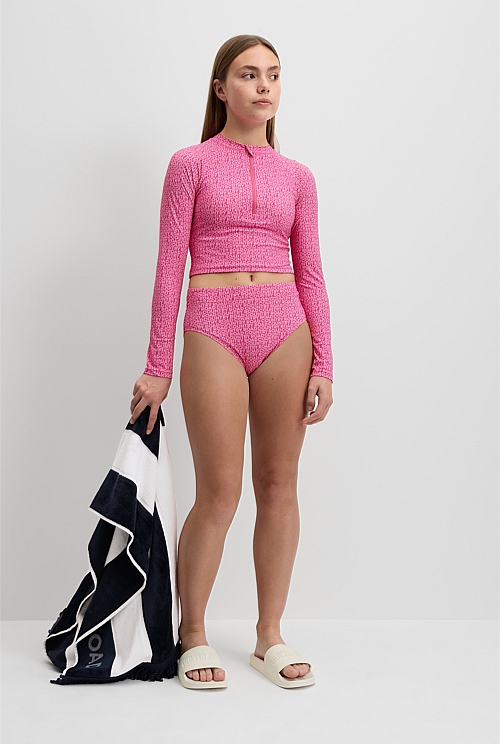 Teen Recycled Nylon Blend High Waisted Swim Bottom Swimwear Country Road