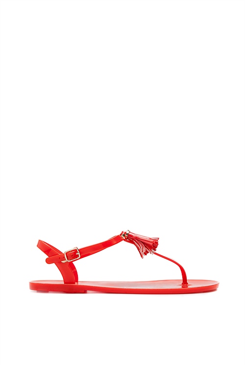 Spice Red Emma Tassel Jelly Sandals Thongs Country Road