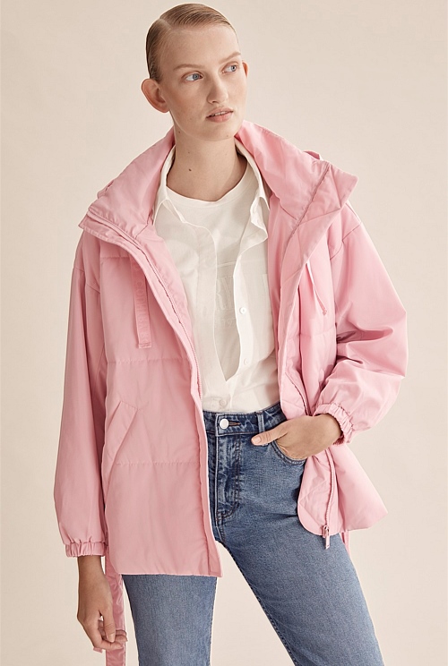 Pink on sale polyester jacket