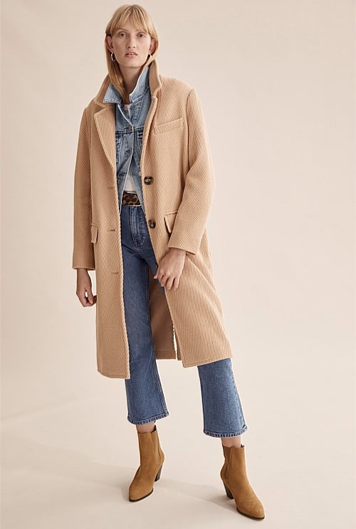 Twill store wool coat