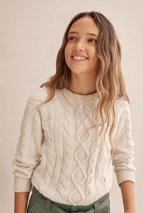 Country road alpaca cable sweater store