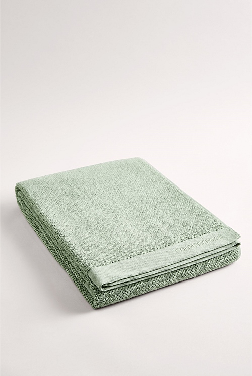 Faded Moss Calo Australian Cotton Bath Sheet Towels Mats