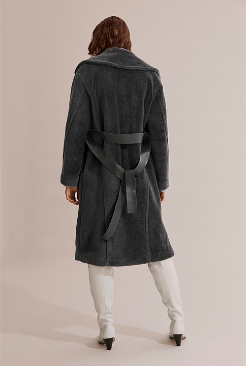 Country road store wool wrap coat