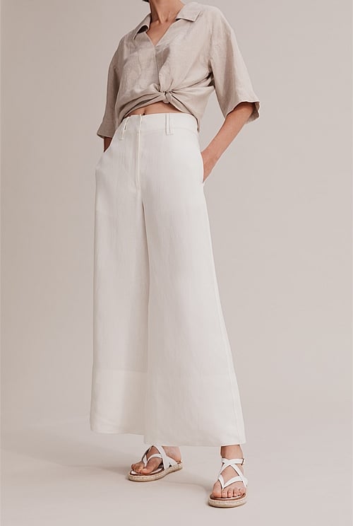 Country road shops white linen pants