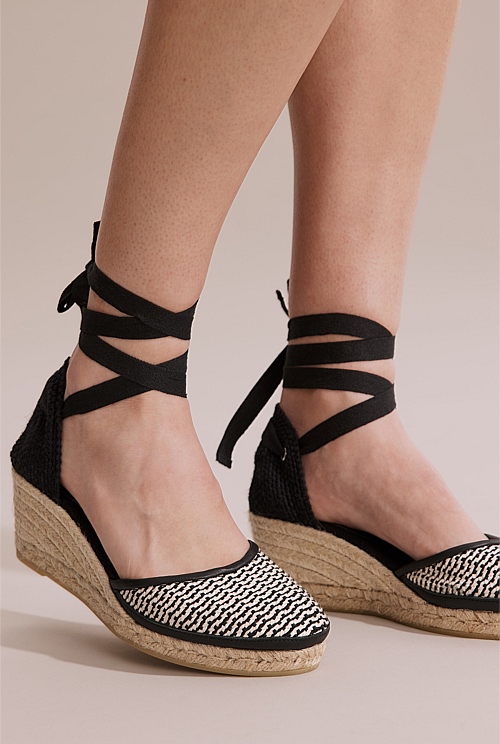 Black Rosa Wedge Espadrille Heels Wedges Country Road