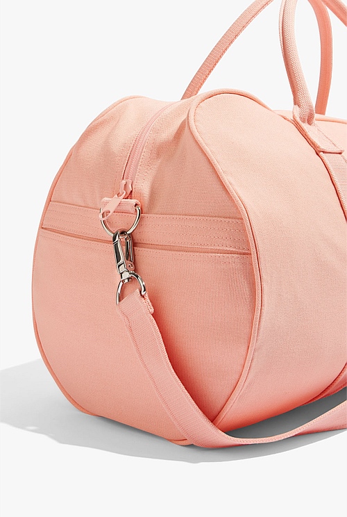 Peach Australian Cotton Zip Canvas Logo Tote - Bags