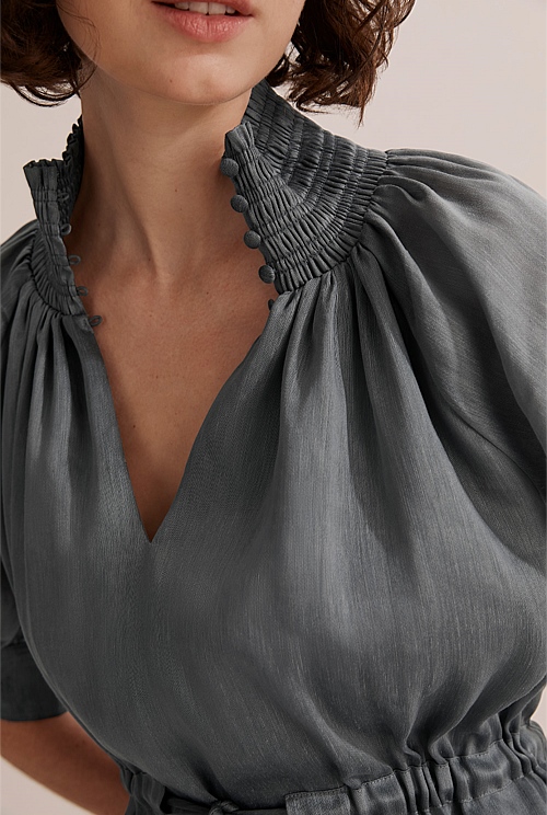 country road high neck mini dress