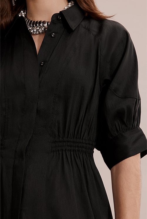 Black Cinched Shirt Dress Dresses Country Road