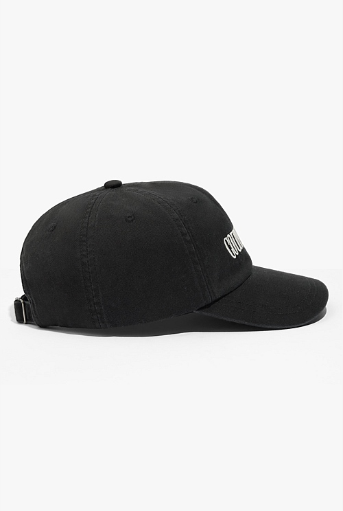 Black Australian Cotton Blend Heritage Cap - Hats & Scarves