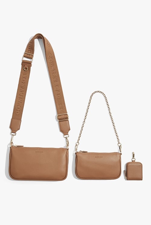 Cross body bag top camel