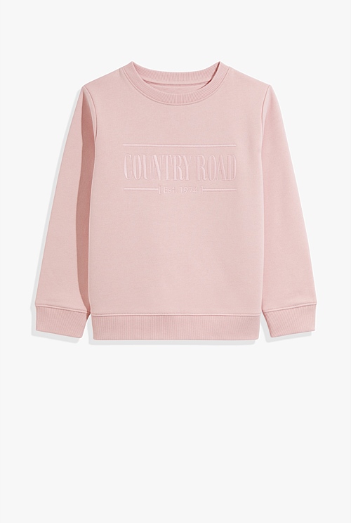 Faded Pink Verified Australian Cotton Heritage Sweat Natural