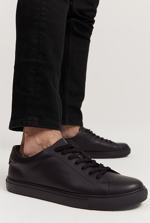 TRVL LITE Black Leather Sneakers | TOMS