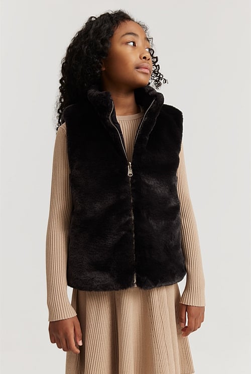 Reversible faux clearance fur vest