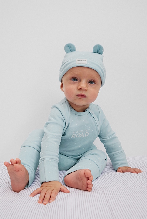 Organically Grown Cotton Logo Zip Jumpsuit
