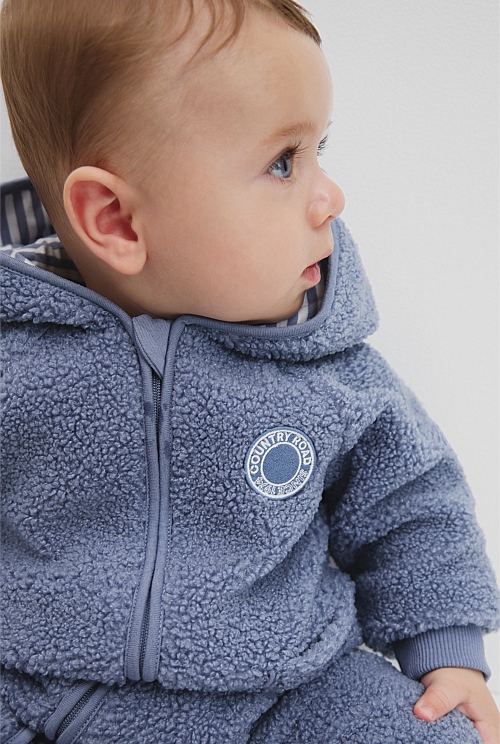 Organically Grown Cotton Contrast Logo Long Sleeve Bodysuit