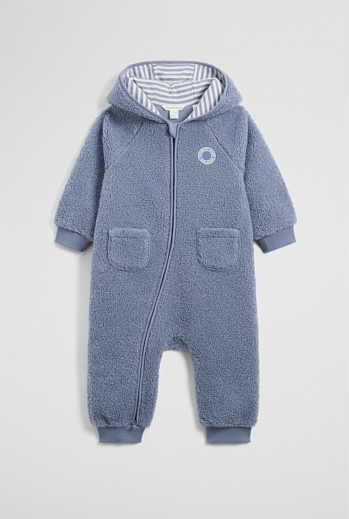 Organically Grown Cotton Contrast Logo Long Sleeve Bodysuit