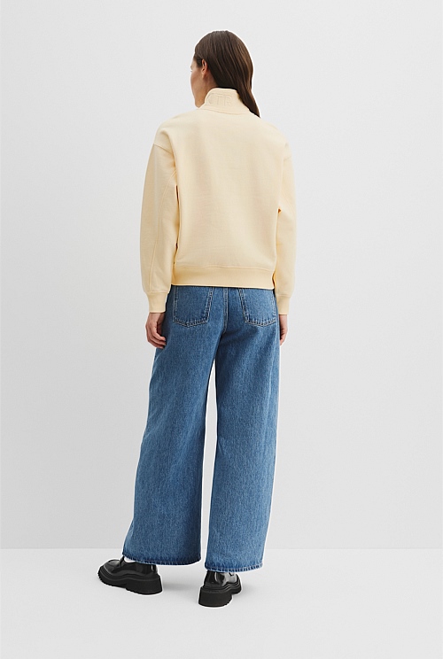 Australian Cotton Logo Half Zip Neck Sweat