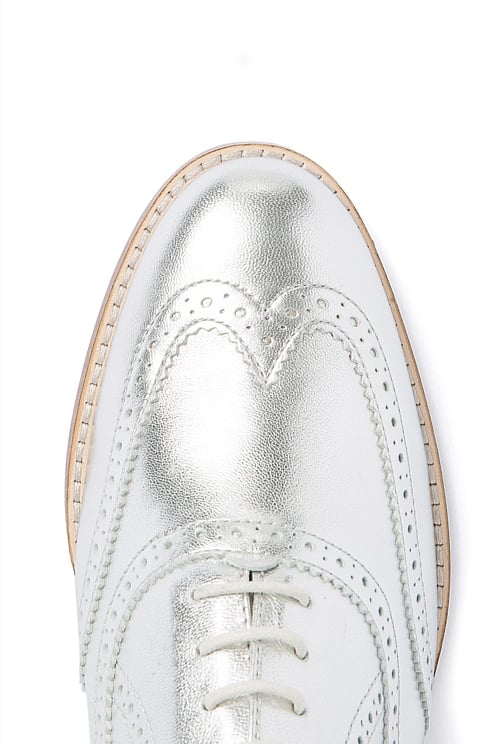 Silver fashion brogues australia