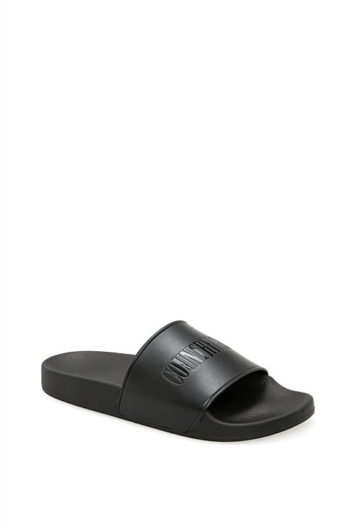 Black Heritage Slide Sandals Thongs Country Road