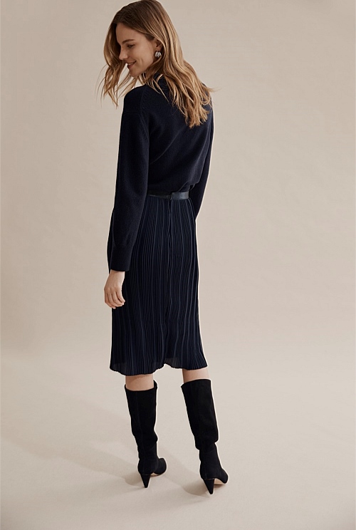 Country road navy pleated skirt best sale