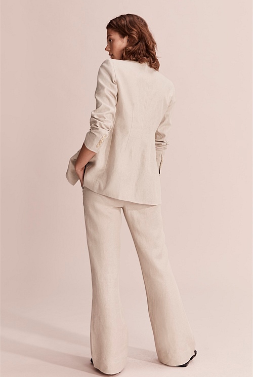 Flax Darted Organically Grown Linen Blazer Natural Fibres Country Road