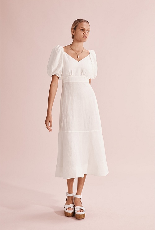 Antique White Full Sleeve Midi Dress Dresses Country Road